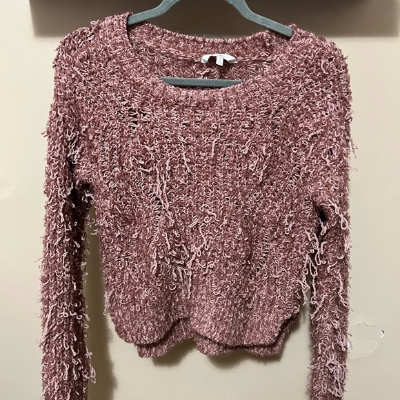 Fuzzy Pink Textured Sweater - Picture 3 of 5